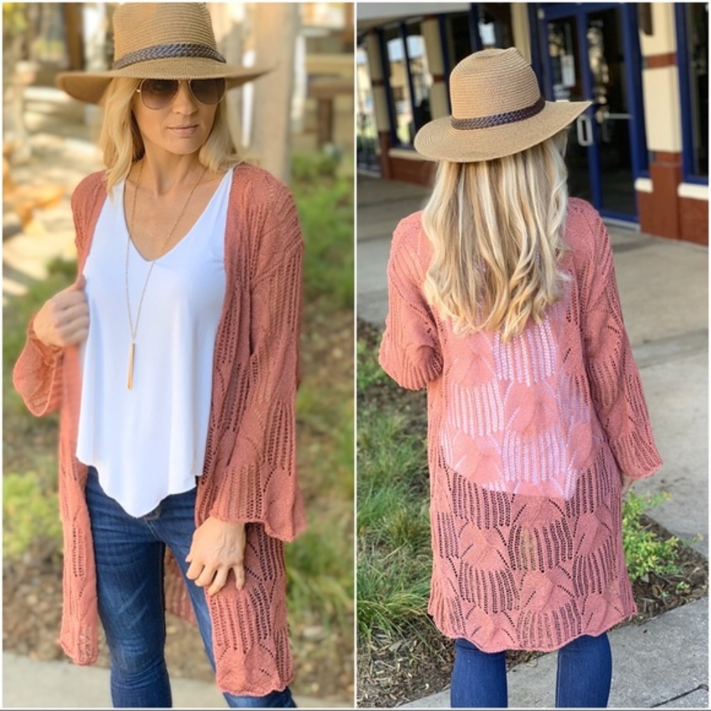 THIS IS NO DREAM CROCHET CARDIGAN-CINNAMON - Picture 6 of 6